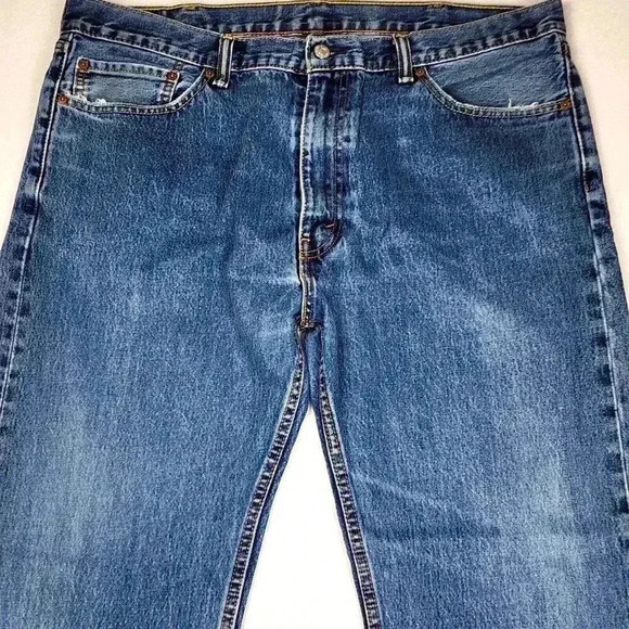 Levi's 505 Regular Fit Mens Denim Jeans 40x32 Straight Leg Classic Zip Fly Blue - Picture 5 of 16